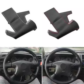 Перфорированная кожаная накладка на руль ручной работы для Nissan Almera N16 X-Trail T30 Primera P12 Terrano 2 Pathfinder Paladin чёрный
