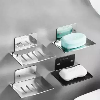 Перфорированная полка для мыла из нержавеющей стали, настенный держатель для мыльницы, самоклеящиеся мыльницы, аксессуары для ванной комнаты