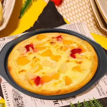 Перфорированная сковорода для пиццы из углеродистой стали с антипригарным покрытием, круглая форма для духовки с отверстиями, держатель для посуды, кухонный инструмент для выпечки