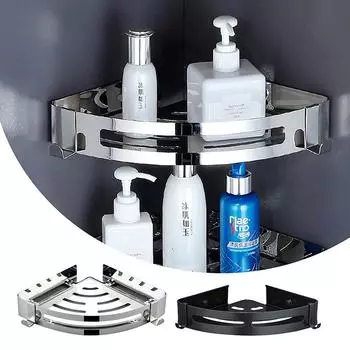 Перфорированная угловая душевая стойка Полка для ванной Настенные полки для организации и хранения Аксессуары для ванной