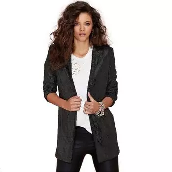 Performance Dress Gold Sequined Suit Jacket Nightclub Women s Clothing S