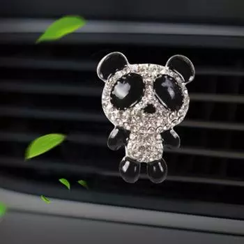 Зажим для духов Panda Mini с хорошим запахом, металлический узор, инкрустация, выход для воздуха в автомобиле