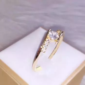 Perhiasan Mewah Cincin Kawin Emas Cincin untuk Wanita 14K Emas Kuning Cincin Berlian Kantor Diisi Wanita Пертунанган Пасанган 10
