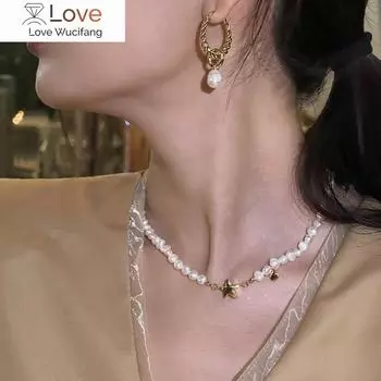 Peri Sbox золотые витые круглые серьги-подвески из натурального пресноводного жемчуга для женщин, большие эффектные серьги-кольца, ювелирный подарок для нее