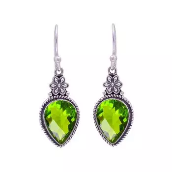 Peridot 925 Sterling Silver Earring V9598, Green Earring, Pear Earring, Valentin s Day Gift, Gift For Her, Birthday Gift, Handmade Jewelry, Silver Jew