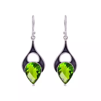 Peridot 925 Sterling Silver Earring V9679, Green Earring, Pear Earring, Valentin s Day Gift, Gift For Her, Birthday Gift, Handmade Jewelry, Silver Jew
