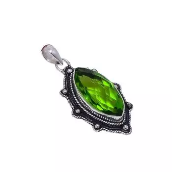 Peridot 925 Sterling Silver Pendant V9017, Green Pendant, Marquish Pendant, Valentin s Day Gift, Gift For Her, Birthday Gift, Handmade Jewelry, Silver