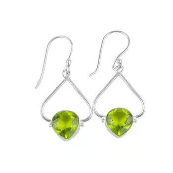Peridot Gemstone 925 Sterling Silver Handmade Jewelry Earrings 1.80 For Wedding EE-33-1