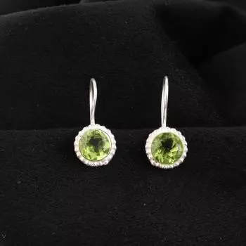Peridot Gemstone 925 Sterling Silver Jewelry Handmade Earrings 0.93 For Women EE-177-6