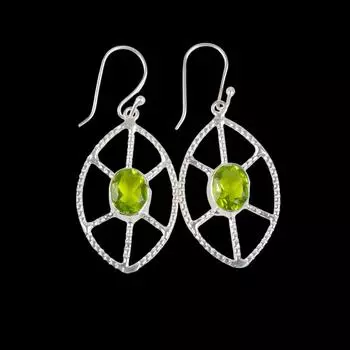 Peridot Gemstone 925 Sterling Silver Jewelry Handmade Earrings 2.00 For Women EE-48-1