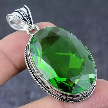 Peridot Gemstone Handmade 925 Sterling Silver Gift Jewelry Pendant 2.17 F1u86