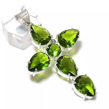 Peridot Gemstone Handmade 925 Sterling Silver Jewelry Pendant 2.48 F5q77