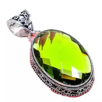 Peridot Gemstone Handmade 925 Sterling Silver Jewelry Pendant 2.17 AH-755 2.2 зелёный