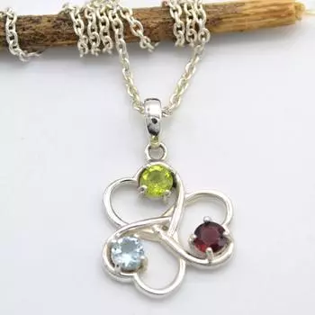 Перидот Гранат Синий Топаз Драгоценный Камень Стерлингового Серебра 925 Ювелирные Изделия Женщины Кулон Ожерелье серебряный