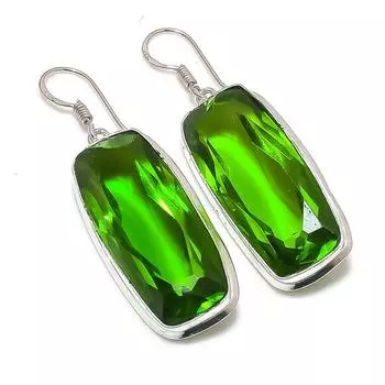 Peridot Handmade 925 Sterling Silver Jewelry Earring 2.17 i7q01