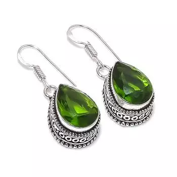 Peridot Handmade 925 Sterling Silver Jewelry Earring 1.38 y3T35