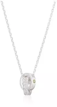 Перидот, камень августа, вечное серебряное ожерелье 112124121808 [Yondo Sea] Женское