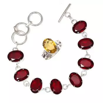 Перидот кварц драгоценный камень женские унисекс ювелирные изделия браслеты и кольца 7-8