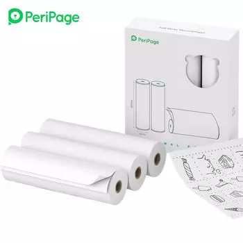 PeriPage 107 x 30 мм, рулон наклеек для печати, самоклеящаяся термобумага, не содержащая BPA, липкая бумага Paper(Non-Adhesive)