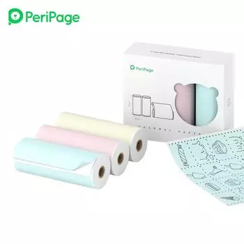 PeriPage 77 x 30 мм Самоклеящаяся цветная термобумага, рулон липкой бумаги для печати, не содержащий BPA Notes Thermal
