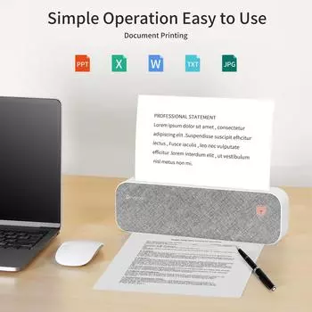 PeriPage A4 Бумажный принтер Беспроводной принтер с прямой термопереносом Мобильный мини-мобильный фотопринтер 210 мм