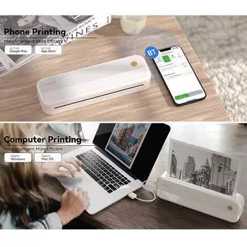 Peripage P40 A4 Портативный термопринтер Поддержка беспроводного мобильного фотопринтера 0 белый