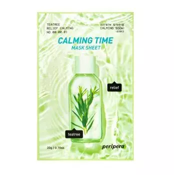 Peripera Calming Time Mask Sheet #Teatree Relief Calming [20 мл * 10 шт]