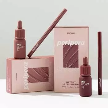Peripera Ink Velvet Lip Tint + Liner SET 01 Rosy Nude (3 варианта) 1PCS