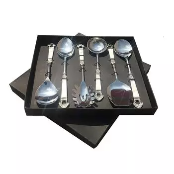 Перламутр (СС) Сервировочная ложка Taj Design с латунной ручкой и серебряным покрытием