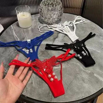 Перламутровая бабочка Hollow японский несъемный дышащий крест напечатанный Т-образный вырез One Size