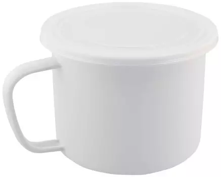 Перламутровая металлическая эмалированная кастрюля 12 см круглая газовая плита только Bran Kitchen HB-5761 белый