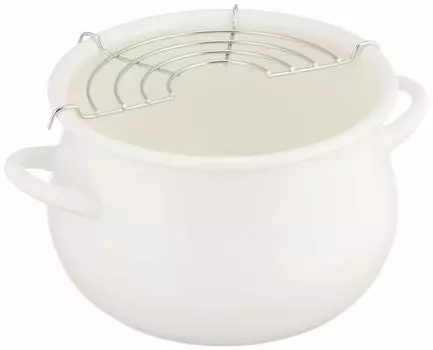 Перламутровая металлическая краска Petit Cook эмалированная кастрюля темпура 16 см белая HB-1679 белый