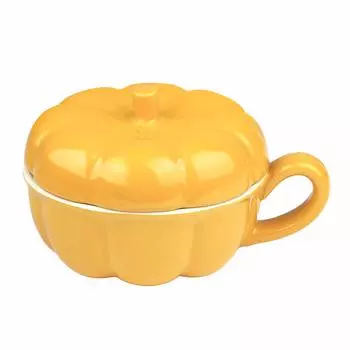 Перламутровая металлическая термостойкая чашка с крышкой тыква желтая духовка шеф-повар жёлтый