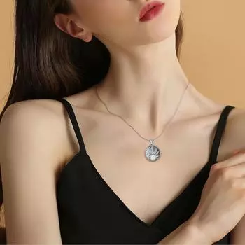 Перламутровые 925 серебряные ювелирные изделия подвески ожерелья для женщин мужчин солнце круглой формы элегантные модные женские подвески D019