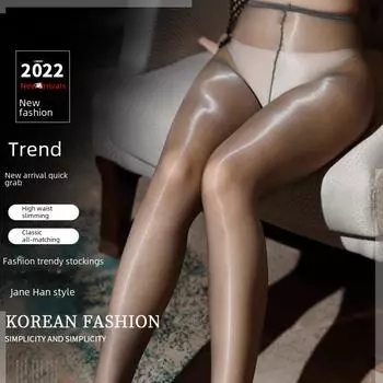 Перламутровые носки с конским маслом: Ультратонкие блестящие чулки для сексуального стиля весной и осенью One Size