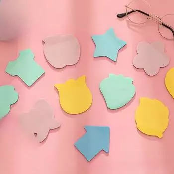 Перламутровые прозрачные стикеры для заметок, сетчатые красные липкие заметки в форме ослепительного цвета, студенческие индексные наклейки A разноцветный