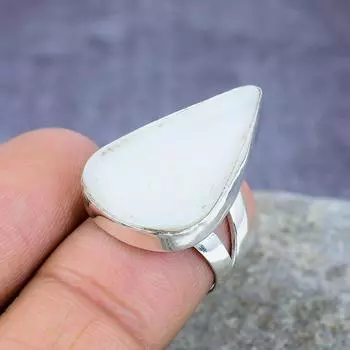 Перламутровый драгоценный камень ручной работы 925 пробы Серебряное кольцо Ювелирные изделия всех размеров