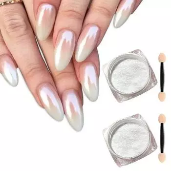 Перламутровый хром Magic Mirror Powder: Aurora Nail Art High Gloss Pearl Ice Flash