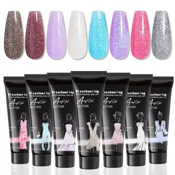 Перламутровый клей для наращивания ногтей 15 мл, шланг, клей для фототерапии, кристальный клей для наращивания ногтей с УФ-блестками