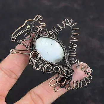 Перламутровый кулон, обернутый медной проволокой, подвеска с драгоценным камнем, ювелирное украшение в виде кролика, кулон с камнем по рождению, медная проволока, ювелирные изделия, подарки на помолвку