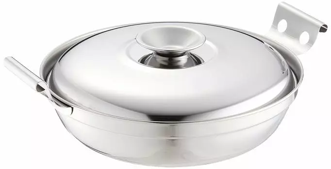 Перламутровый металлический горшок для чили Удон Суки с астрагалом, настольная кастрюля из нержавеющей стали в ресторане [Сделано в Японии] H-707 серебряный