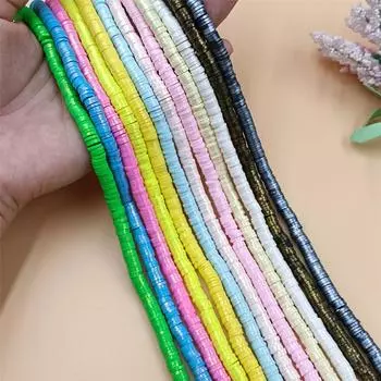 Перламутровый порошок, модное ожерелье, сделай сам, 6 мм, 350 шт., 1 нить, разделительные бусины, браслеты, свободные бусины, 12 цветов для изготовления ювелирных изделий, бусины из полимерной глины синий