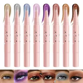 Перламутровый жидкий карандаш для век с вращающимися тенями для век, 8 цветов, жидкие тени для век, шелкопряд, осветляющий карандаш для век, 1,8 мл One Size