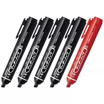 Перманентный маркер ZEBRA Mackinnock Bold, набор из 4 черных и 1 красного P-YYSB6-BK4R1-AZ