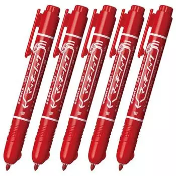 Перманентный маркер ZEBRA Mackinnock с тонким кончиком, красный, 5 шт. P-YYSS6-R5-AZ