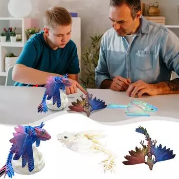 Пернатый дракон-виверна, 3D-печатный дракон, шарнирный дракон, дракон, 3D-печатные игрушки, настольный питомец One Size