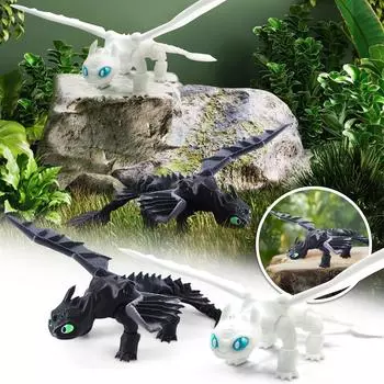 Пернатый дракон-виверна, 3D-печатный дракон, шарнирный дракон, , 3D-печатные игрушки, настольный питомец One Size