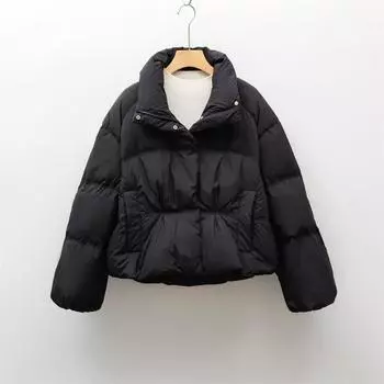 Перо 90 Белый утиный пух Новый национальный стандарт осень-зима новый маленький воротник-стойка однотонный простой пуховик для женщин S розовый