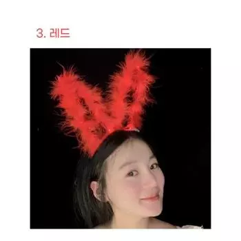 Перо блестящие кроличьи уши повязка на голову украшение игрушка выпускной сезон фестиваль вечеринка подарок концерт Хэллоуин место, красный, 1 шт