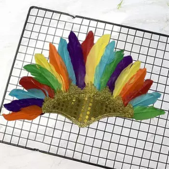 Перо головной убор индейская шляпа костюм головной убор для карнавального танца сценическое шоу Colorful Gold